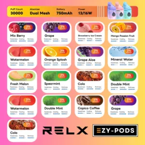 RELX DIVA 30k พอตใช้แล้วทิ้ง 30000 คำ 17 กลิ่น