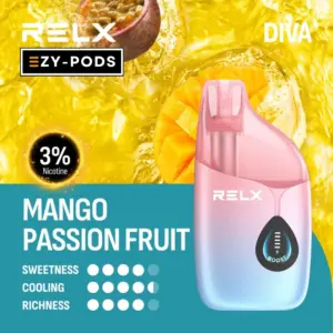 RELX DIVA 30k พอตใช้แล้วทิ้ง 30000 คำ กลิ่น Mango Passion Fruit