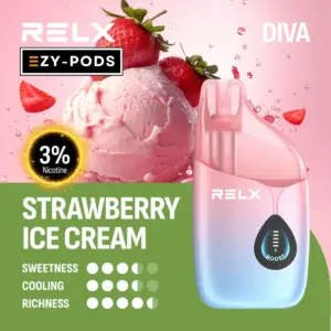 RELX DIVA 30k พอตใช้แล้วทิ้ง 30000 คำ กลิ่น Strawberry Ice Cream